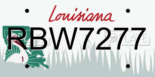 RBW7277 Louisiana License Plate