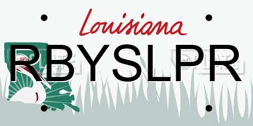 RBYSLPR Louisiana License Plate