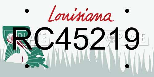 RC45219 Louisiana License Plate