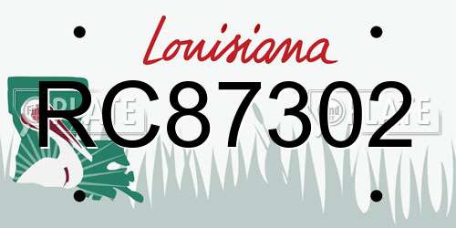 RC87302 Louisiana License Plate