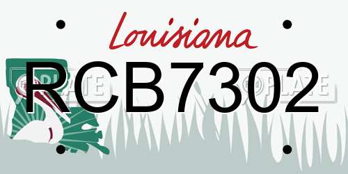 RCB7302 Louisiana License Plate