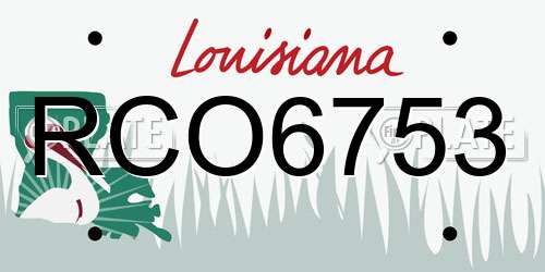 RCO6753 Louisiana License Plate