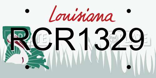 RCR1329 Louisiana License Plate