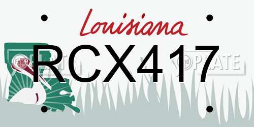 RCX417 Louisiana License Plate
