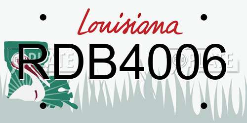 RDB4006 Louisiana License Plate