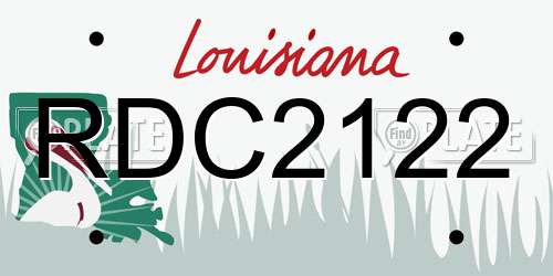 RDC2122 Louisiana License Plate