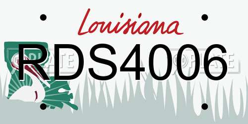 RDS4006 Louisiana License Plate
