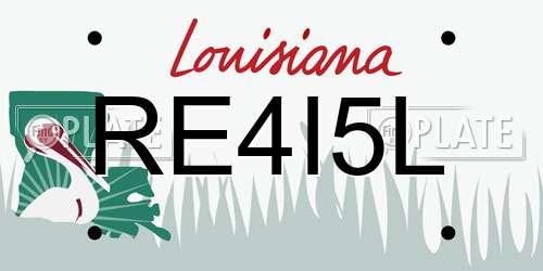 RE4I5L Louisiana License Plate