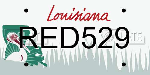 RED529 Louisiana License Plate