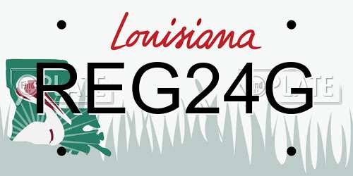 REG24G Louisiana License Plate