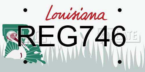 REG746 Louisiana License Plate