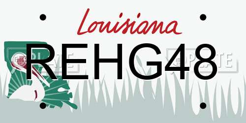 REHG48 Louisiana License Plate
