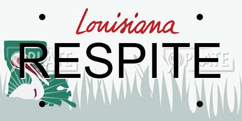 RESPITE Louisiana License Plate
