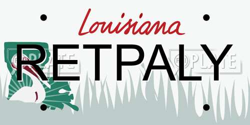 RETPALY Louisiana License Plate