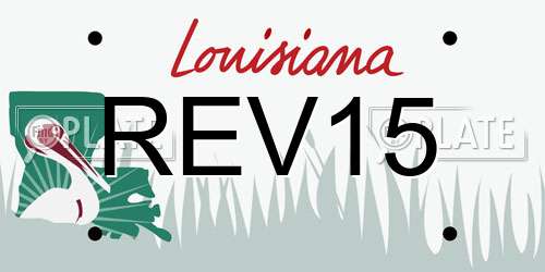 REV15 Louisiana License Plate