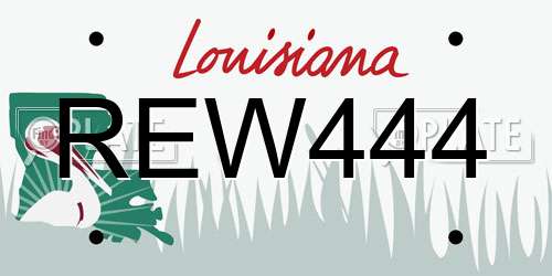 REW444 Louisiana License Plate