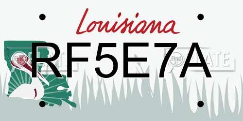 RF5E7A Louisiana License Plate