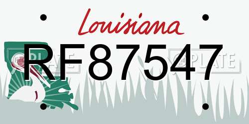 RF87547 Louisiana License Plate