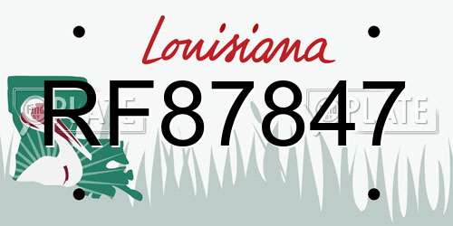 RF87847 Louisiana License Plate