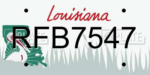 RFB7547 Louisiana License Plate