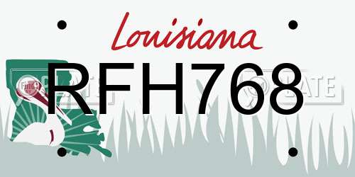 RFH768 Louisiana License Plate
