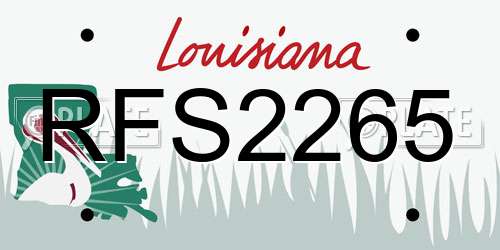 RFS2265 Louisiana License Plate