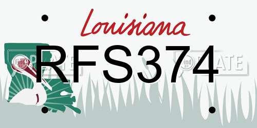 RFS374 Louisiana License Plate