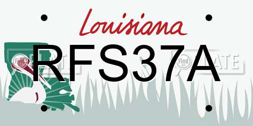 RFS37A Louisiana License Plate