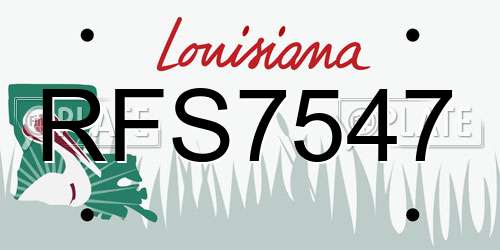 RFS7547 Louisiana License Plate
