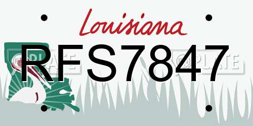 RFS7847 Louisiana License Plate