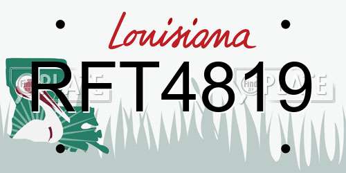 RFT4819 Louisiana License Plate