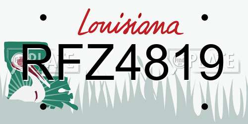 RFZ4819 Louisiana License Plate