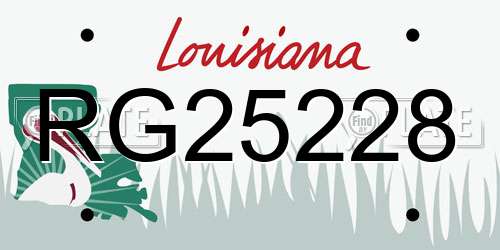 RG25228 Louisiana License Plate
