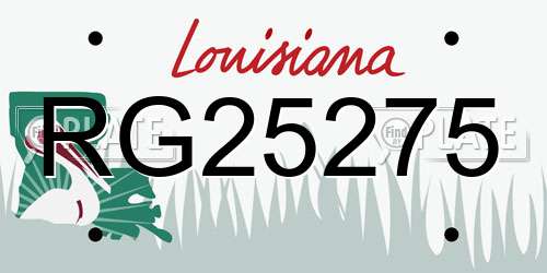 RG25275 Louisiana License Plate