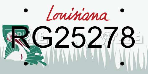 RG25278 Louisiana License Plate