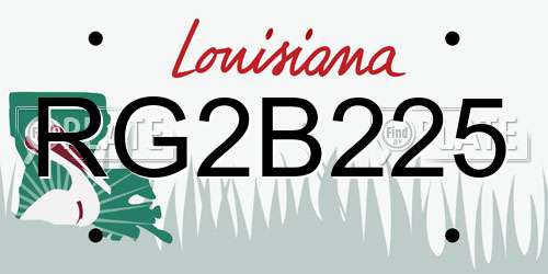 RG2B225 Louisiana License Plate