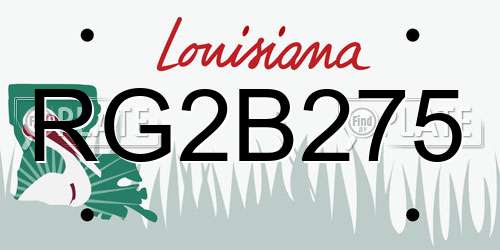 RG2B275 Louisiana License Plate