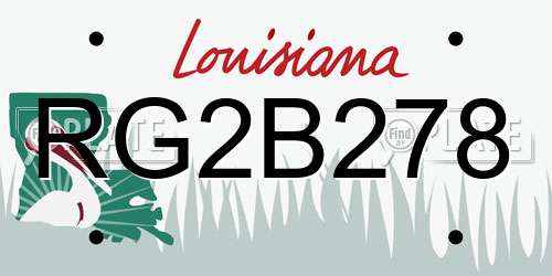 RG2B278 Louisiana License Plate
