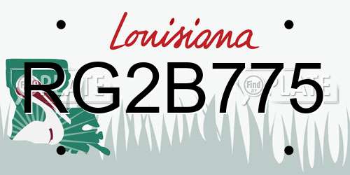 RG2B775 Louisiana License Plate
