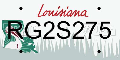 RG2S275 Louisiana License Plate