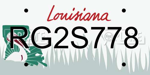 RG2S778 Louisiana License Plate