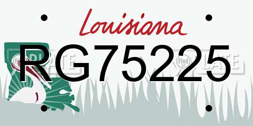 RG75225 Louisiana License Plate