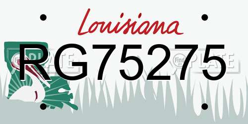 RG75275 Louisiana License Plate