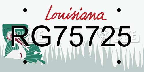 RG75725 Louisiana License Plate