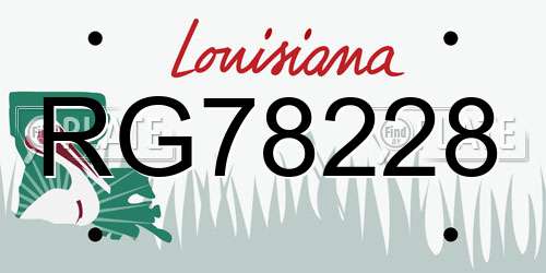 RG78228 Louisiana License Plate