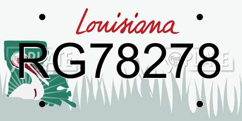 RG78278 Louisiana License Plate
