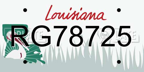 RG78725 Louisiana License Plate