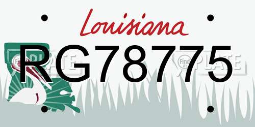 RG78775 Louisiana License Plate
