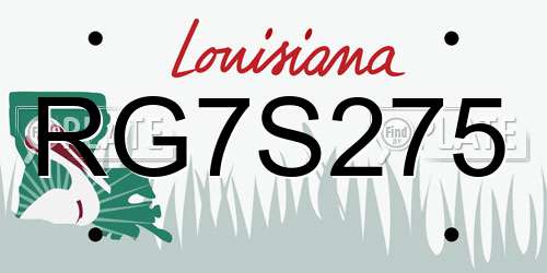 RG7S275 Louisiana License Plate