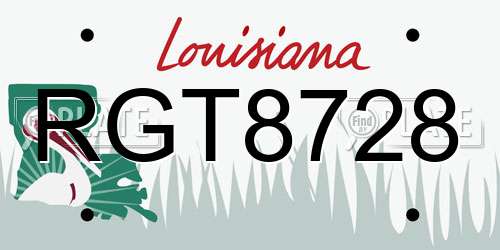 RGT8728 Louisiana License Plate